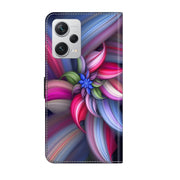 For Xiaomi Redmi Note 12 Pro+ Crystal 3D Shockproof Protective Leather Phone Case(Colorful Flower)