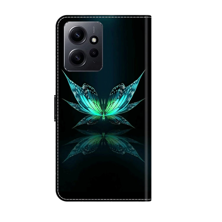 For Xiaomi Redmi Note 12 4G Crystal 3D Shockproof Protective Leather Phone Case(Reflection Dutterfly)