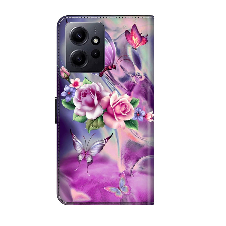 For Xiaomi Redmi Note 12 4G Crystal 3D Shockproof Protective Leather Phone Case(Butterfly)