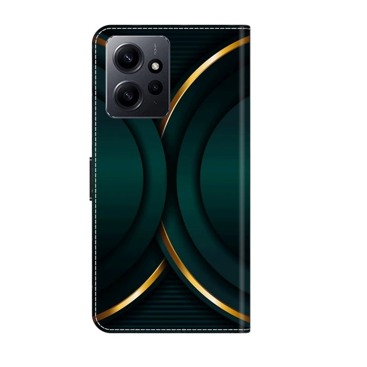 For Xiaomi Redmi Note 12 4G Crystal 3D Shockproof Protective Leather Phone Case(Gold Outline)