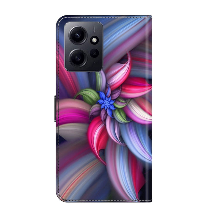 For Xiaomi Redmi Note 12 4G Crystal 3D Shockproof Protective Leather Phone Case(Colorful Flower)