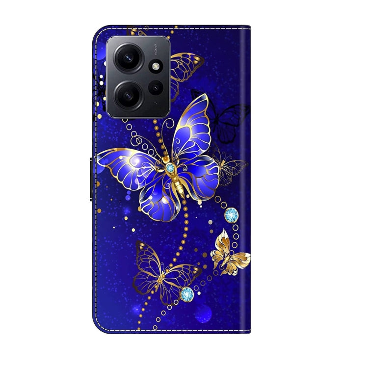 For Xiaomi Redmi Note 12 4G Crystal 3D Shockproof Protective Leather Phone Case(Diamond Butterfly)