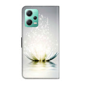 For Xiaomi Redmi Note 12 5G Global / Poco X5 Crystal 3D Shockproof Protective Leather Phone Case(Light Lotus)