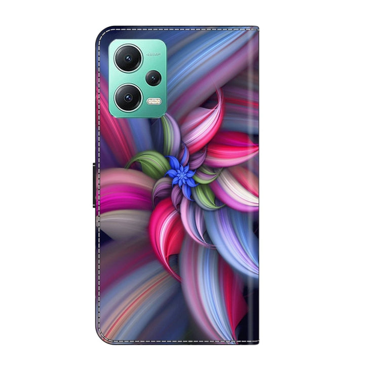 For Xiaomi Redmi Note 12 5G Global / Poco X5 Crystal 3D Shockproof Protective Leather Phone Case(Colorful Flower)