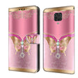 For Xiaomi Redmi Note 9 Pro Crystal 3D Shockproof Protective Leather Phone Case(Pink Bottom Butterfly) - free shipping - PMC TechLife - Order now!