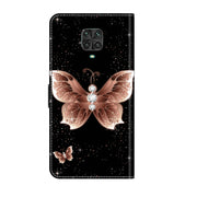 For Xiaomi Redmi Note 9 Pro Crystal 3D Shockproof Protective Leather Phone Case(Pink Diamond Butterfly)