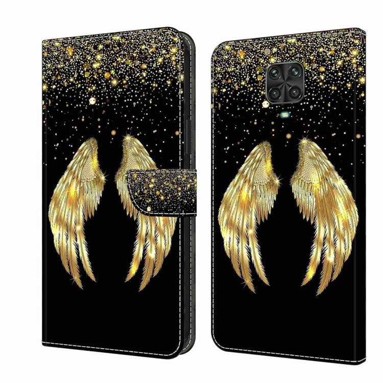 For Xiaomi Redmi Note 9 Pro Crystal 3D Shockproof Protective Leather Phone Case(Golden Wings)