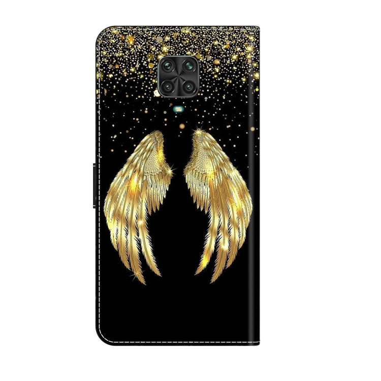 For Xiaomi Redmi Note 9 Pro Crystal 3D Shockproof Protective Leather Phone Case(Golden Wings)