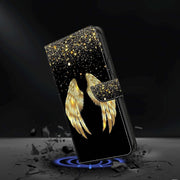 For Xiaomi Redmi Note 9 Pro Crystal 3D Shockproof Protective Leather Phone Case(Golden Wings)