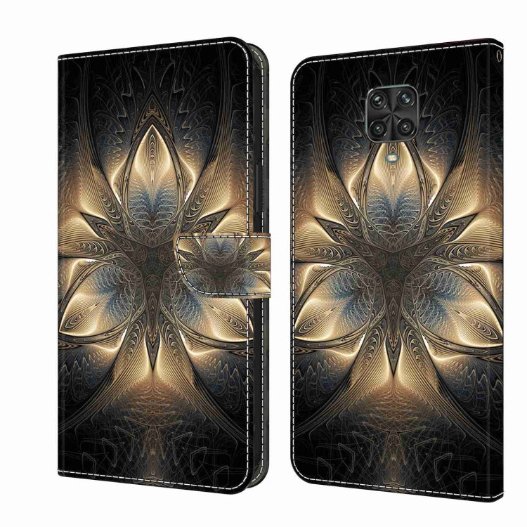 For Xiaomi Redmi Note 9 Pro Crystal 3D Shockproof Protective Leather Phone Case(Luminous Building)