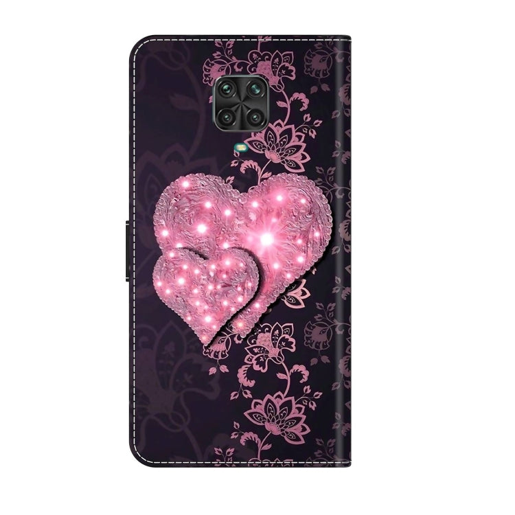 For Xiaomi Redmi Note 9 Pro Crystal 3D Shockproof Protective Leather Phone Case(Lace Love)