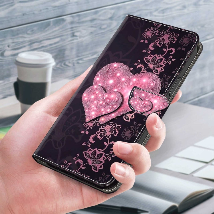 For Xiaomi Redmi Note 9 Pro Crystal 3D Shockproof Protective Leather Phone Case(Lace Love)