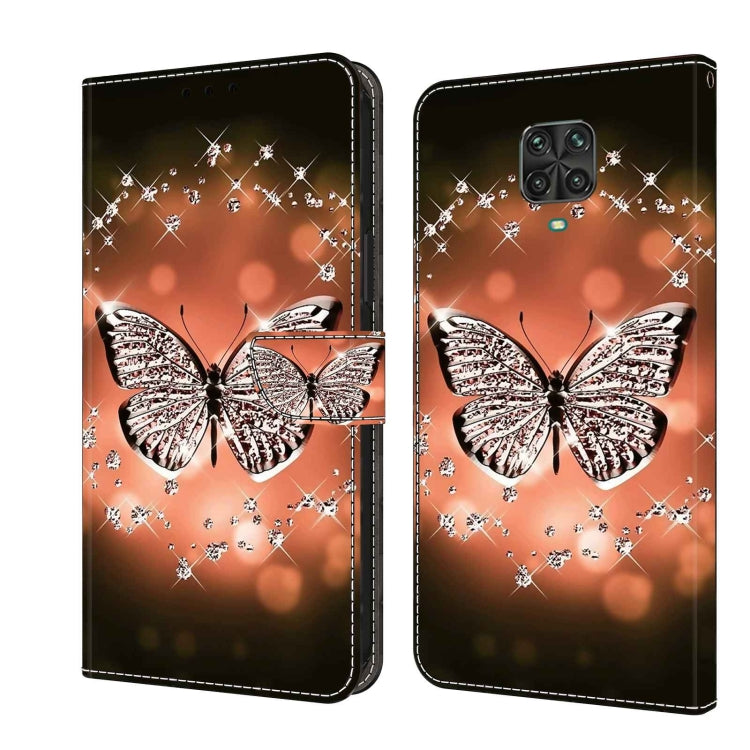 For Xiaomi Redmi Note 9 Pro Crystal 3D Shockproof Protective Leather Phone Case(Crystal Butterfly)