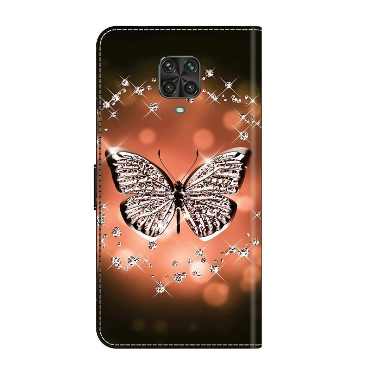 For Xiaomi Redmi Note 9 Pro Crystal 3D Shockproof Protective Leather Phone Case(Crystal Butterfly)