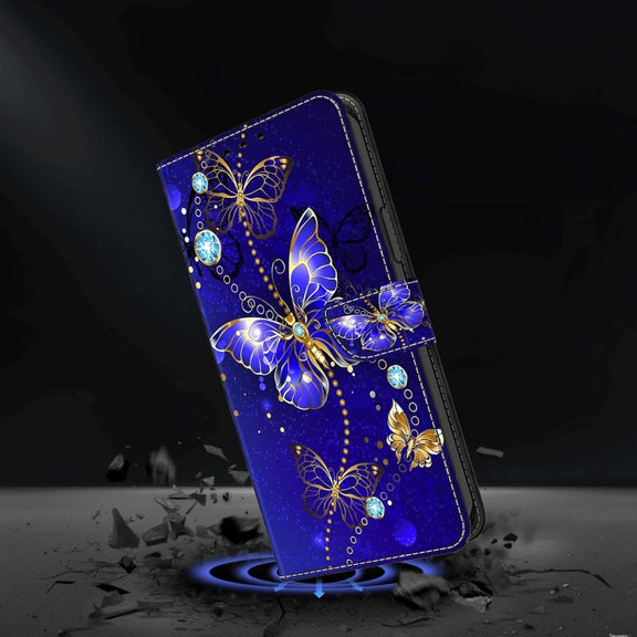 For Xiaomi Redmi Note 9 Pro Crystal 3D Shockproof Protective Leather Phone Case(Diamond Butterfly)