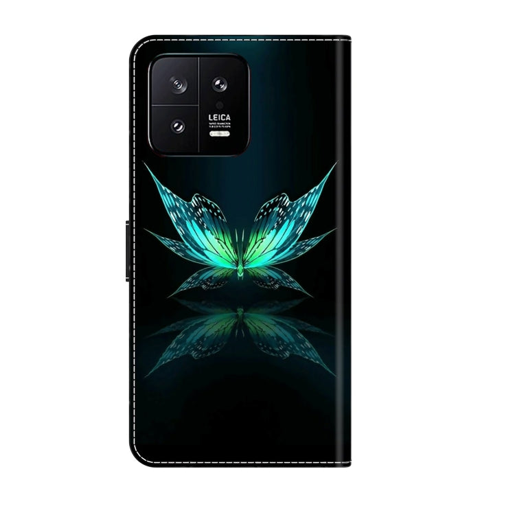 For Xiaomi 13 Crystal 3D Shockproof Protective Leather Phone Case(Reflection Dutterfly)