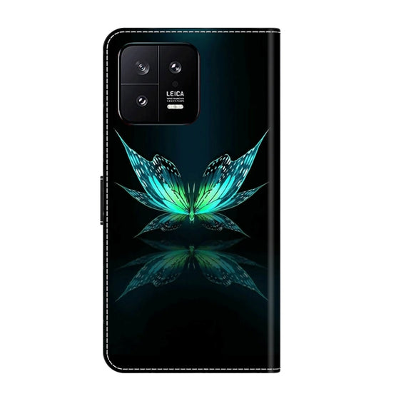 For Xiaomi 13 Crystal 3D Shockproof Protective Leather Phone Case(Reflection Dutterfly)