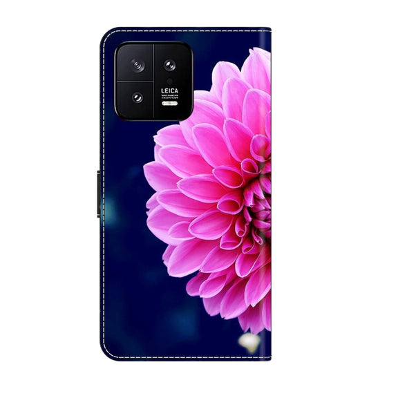 For Xiaomi 13 Crystal 3D Shockproof Protective Leather Phone Case(Pink Petals)