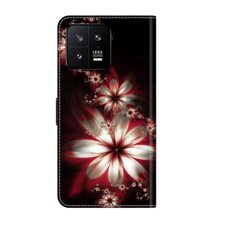 For Xiaomi 13 Crystal 3D Shockproof Protective Leather Phone Case(Fantastic Flower)