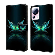 For Xiaomi 13 Lite Crystal 3D Shockproof Protective Leather Phone Case(Reflection Dutterfly)