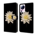 For Xiaomi 13 Lite Crystal 3D Shockproof Protective Leather Phone Case(White Flower) - free shipping - PMC TechLife - Order now!