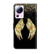 For Xiaomi 13 Lite Crystal 3D Shockproof Protective Leather Phone Case(Golden Wings)