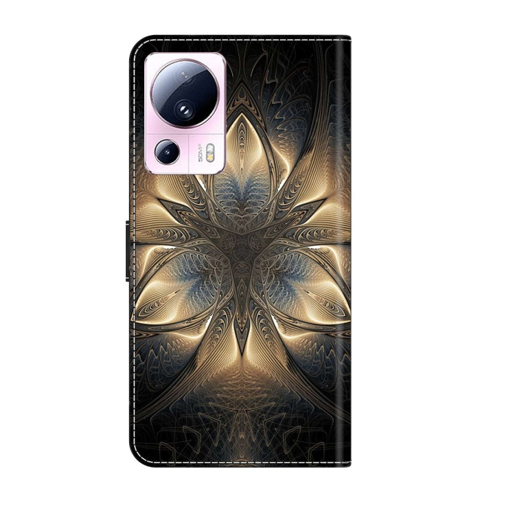 For Xiaomi 13 Lite Crystal 3D Shockproof Protective Leather Phone Case(Luminous Building)