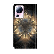 For Xiaomi 13 Lite Crystal 3D Shockproof Protective Leather Phone Case(Luminous Building)