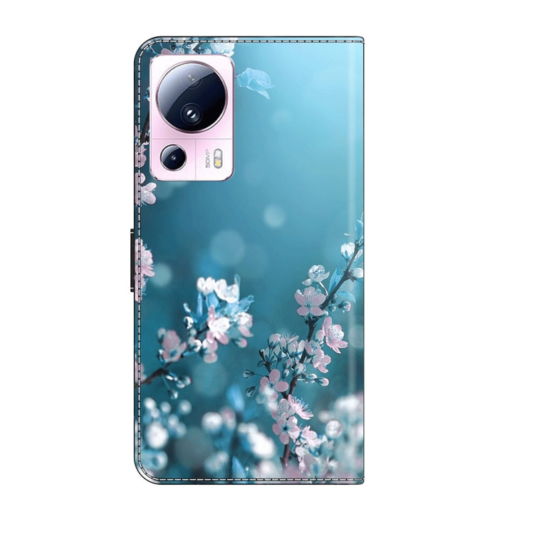 For Xiaomi 13 Lite Crystal 3D Shockproof Protective Leather Phone Case(Plum Flower)
