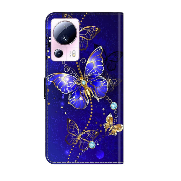 For Xiaomi 13 Lite Crystal 3D Shockproof Protective Leather Phone Case(Diamond Butterfly)