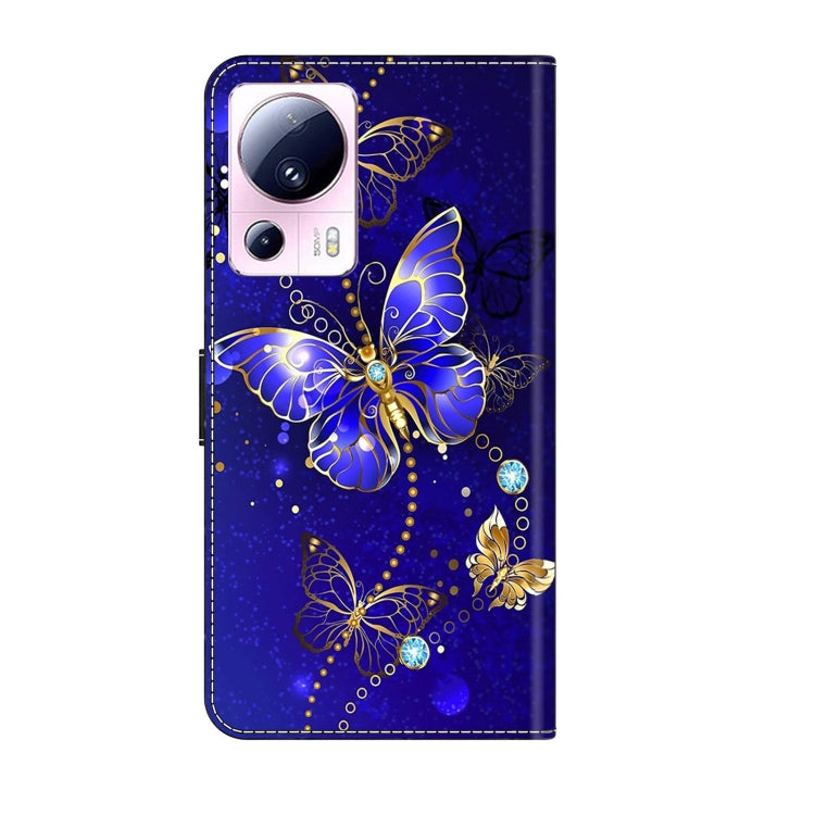 For Xiaomi 13 Lite Crystal 3D Shockproof Protective Leather Phone Case(Diamond Butterfly)