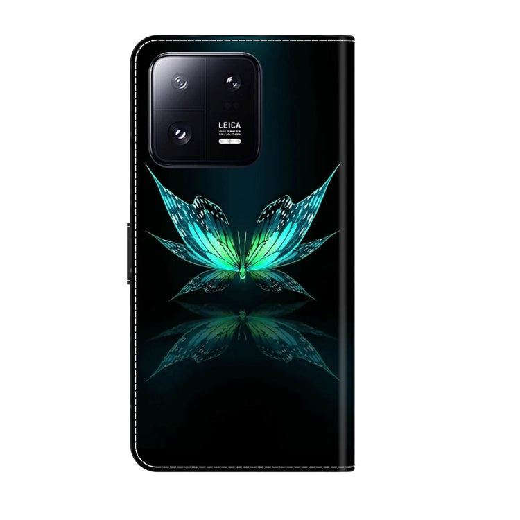 For Xiaomi 13 Pro Crystal 3D Shockproof Protective Leather Phone Case(Reflection Dutterfly)