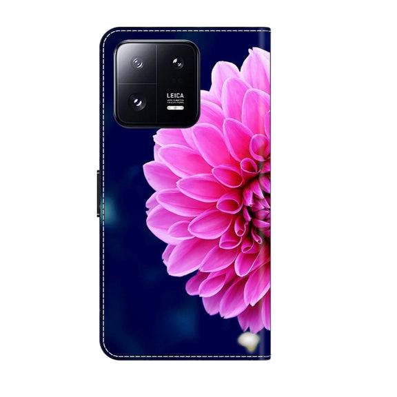 For Xiaomi 13 Pro Crystal 3D Shockproof Protective Leather Phone Case(Pink Petals)