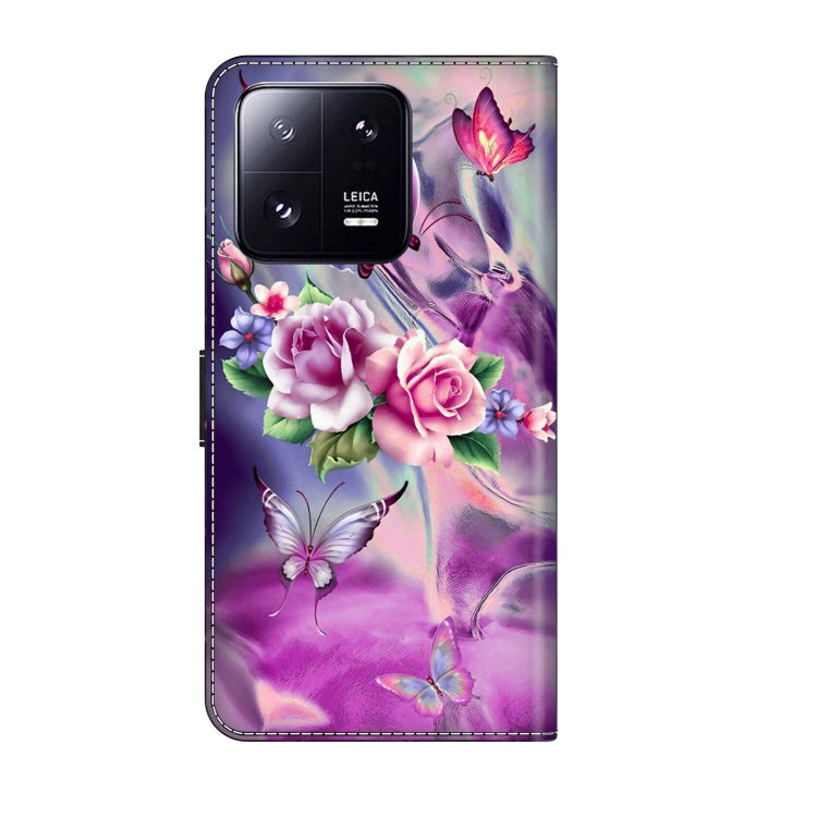 For Xiaomi 13 Pro Crystal 3D Shockproof Protective Leather Phone Case(Butterfly)