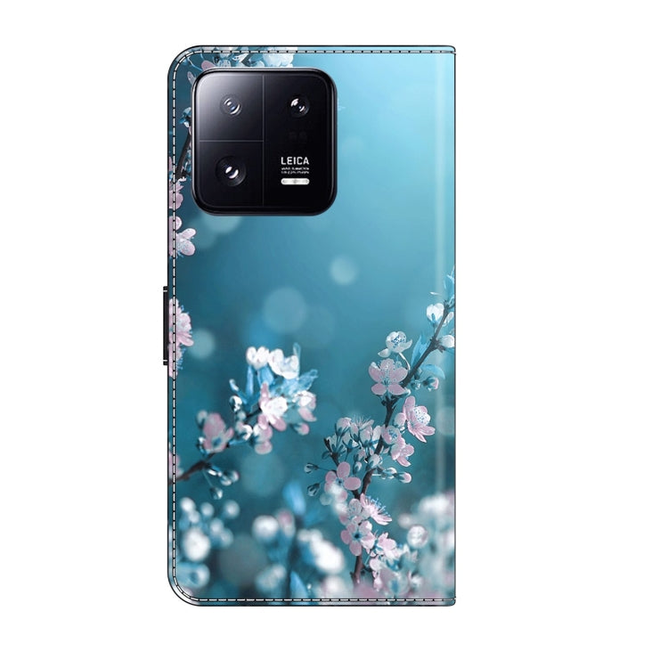 For Xiaomi 13 Pro Crystal 3D Shockproof Protective Leather Phone Case(Plum Flower)