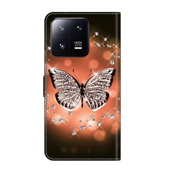 For Xiaomi 13 Pro Crystal 3D Shockproof Protective Leather Phone Case(Crystal Butterfly)