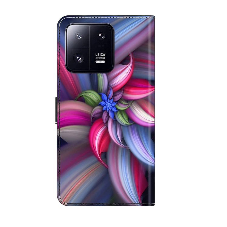 For Xiaomi 13 Pro Crystal 3D Shockproof Protective Leather Phone Case(Colorful Flower)