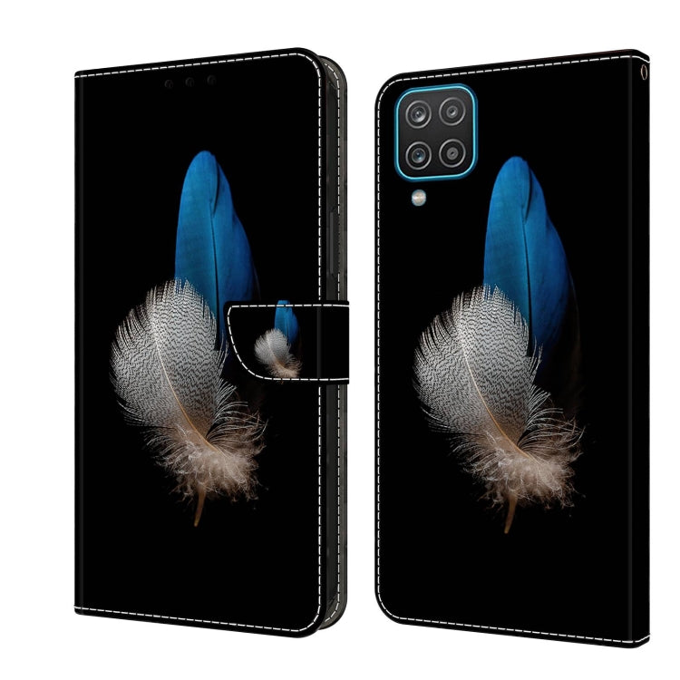 For Samsung Galaxy A12 4G / 5G Crystal 3D Shockproof Protective Leather Phone Case(Two Branches)
