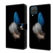 For Samsung Galaxy A12 4G / 5G Crystal 3D Shockproof Protective Leather Phone Case(Two Branches)