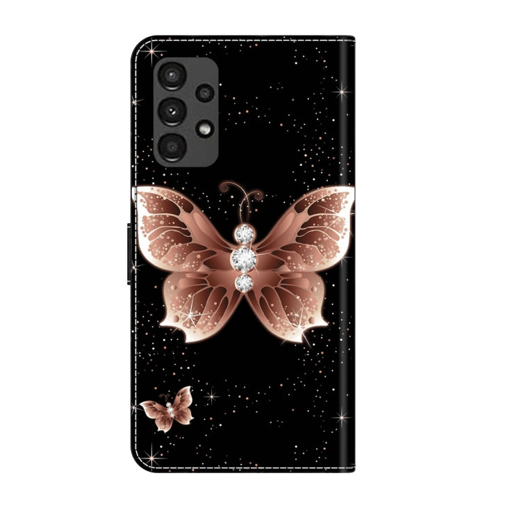 For Samsung Galaxy A13 4G / 5G / A04S Crystal 3D Shockproof Protective Leather Phone Case(Pink Diamond Butterfly)