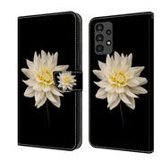 For Samsung Galaxy A13 4G / 5G / A04S Crystal 3D Shockproof Protective Leather Phone Case(White Flower)