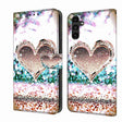 For Samsung Galaxy A14 4G / 5G Crystal 3D Shockproof Protective Leather Phone Case(Pink Diamond Heart) - free shipping - PMC TechLife - Order now!