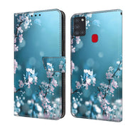 For Samsung Galaxy A21s Crystal 3D Shockproof Protective Leather Phone Case(Plum Flower)