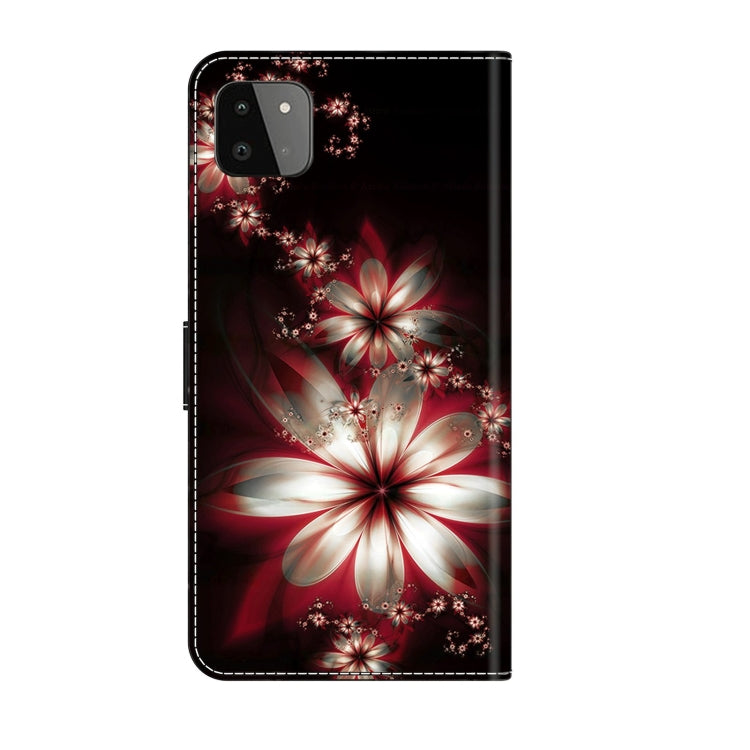 For Samsung Galaxy A22 5G Crystal 3D Shockproof Protective Leather Phone Case(Fantastic Flower)