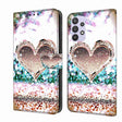 For Samsung Galaxy A32 5G Crystal 3D Shockproof Protective Leather Phone Case(Pink Diamond Heart) - free shipping - PMC TechLife - Order now!