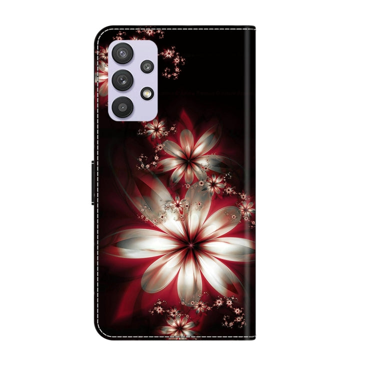 For Samsung Galaxy A32 5G Crystal 3D Shockproof Protective Leather Phone Case(Fantastic Flower)