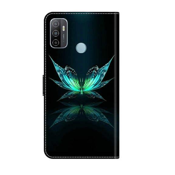 For Samsung Galaxy A33 5G Crystal 3D Shockproof Protective Leather Phone Case(Reflection Dutterfly)