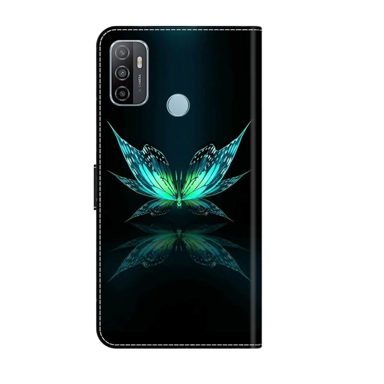 For Samsung Galaxy A33 5G Crystal 3D Shockproof Protective Leather Phone Case(Reflection Dutterfly)