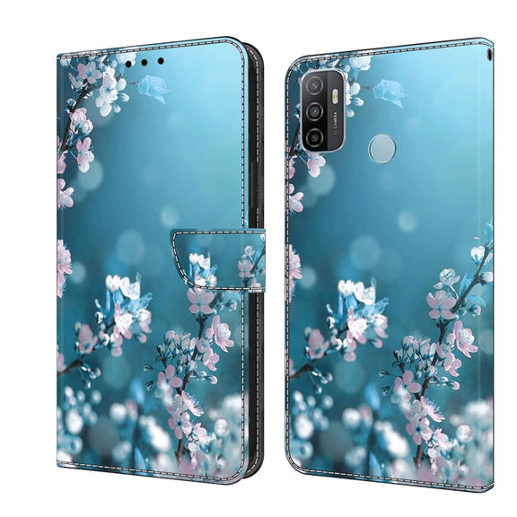 For Samsung Galaxy A33 5G Crystal 3D Shockproof Protective Leather Phone Case(Plum Flower)