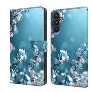 For Samsung Galaxy A34 5G Crystal 3D Shockproof Protective Leather Phone Case(Plum Flower)